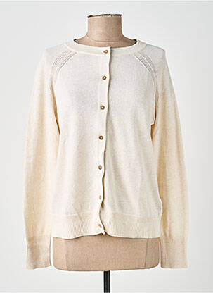 Gilet manches longues col rond beige WHITE STUFF femme