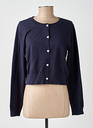 Gilet manches longues col rond bleu MOLLY BRACKEN femme