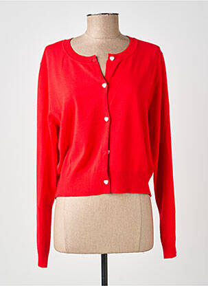 Gilet manches longues col rond rouge MOLLY BRACKEN femme