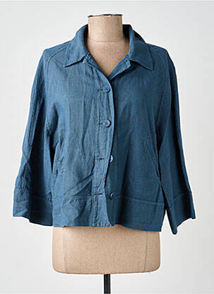 Veste casual col chemisier bleu PAKO LITTO femme