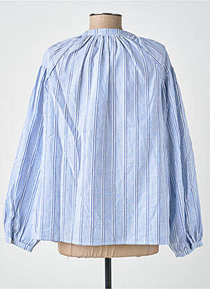 Blouse tissage popeline manches longues bleu MOLLY BRACKEN femme