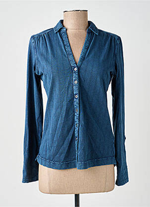 Chemisier coupe cintrée manches longues bleu WHITE STUFF femme