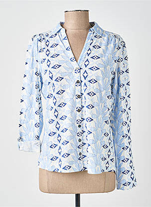 Chemisier coupe cintrée manches longues bleu WHITE STUFF femme
