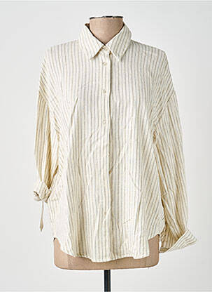 Chemisier tissage crêpe manches longues beige MOLLY BRACKEN femme