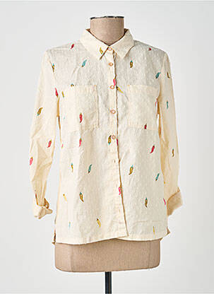 Chemisier coupe cintrée manches longues beige WHITE STUFF femme