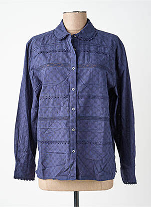 Chemisier coupe droite manches longues bleu INDI & COLD femme