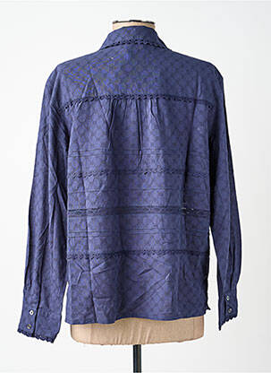 Chemisier coupe droite manches longues bleu INDI & COLD femme