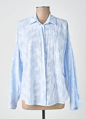 Chemisier coupe droite manches longues bleu PAKO LITTO femme