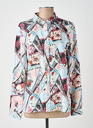 Chemisier coupe cintrée manches longues bleu FREEMAN T.PORTER femme