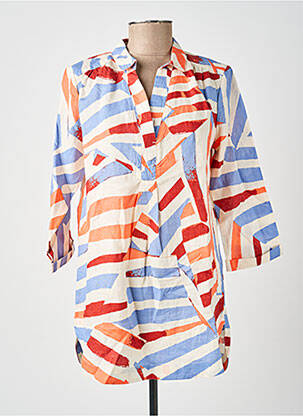 Tunique manches longues tissage crêpe bleu WHITE STUFF femme