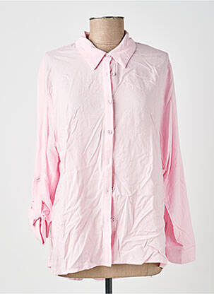 Chemisier tissage popeline manches longues rose LILI SIDONIO femme