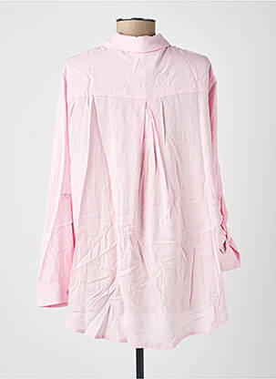 Chemisier tissage popeline manches longues rose LILI SIDONIO femme
