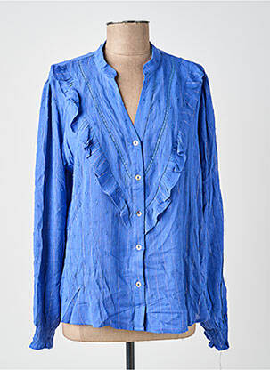 Chemisier coupe cintrée manches longues bleu MOLLY BRACKEN femme