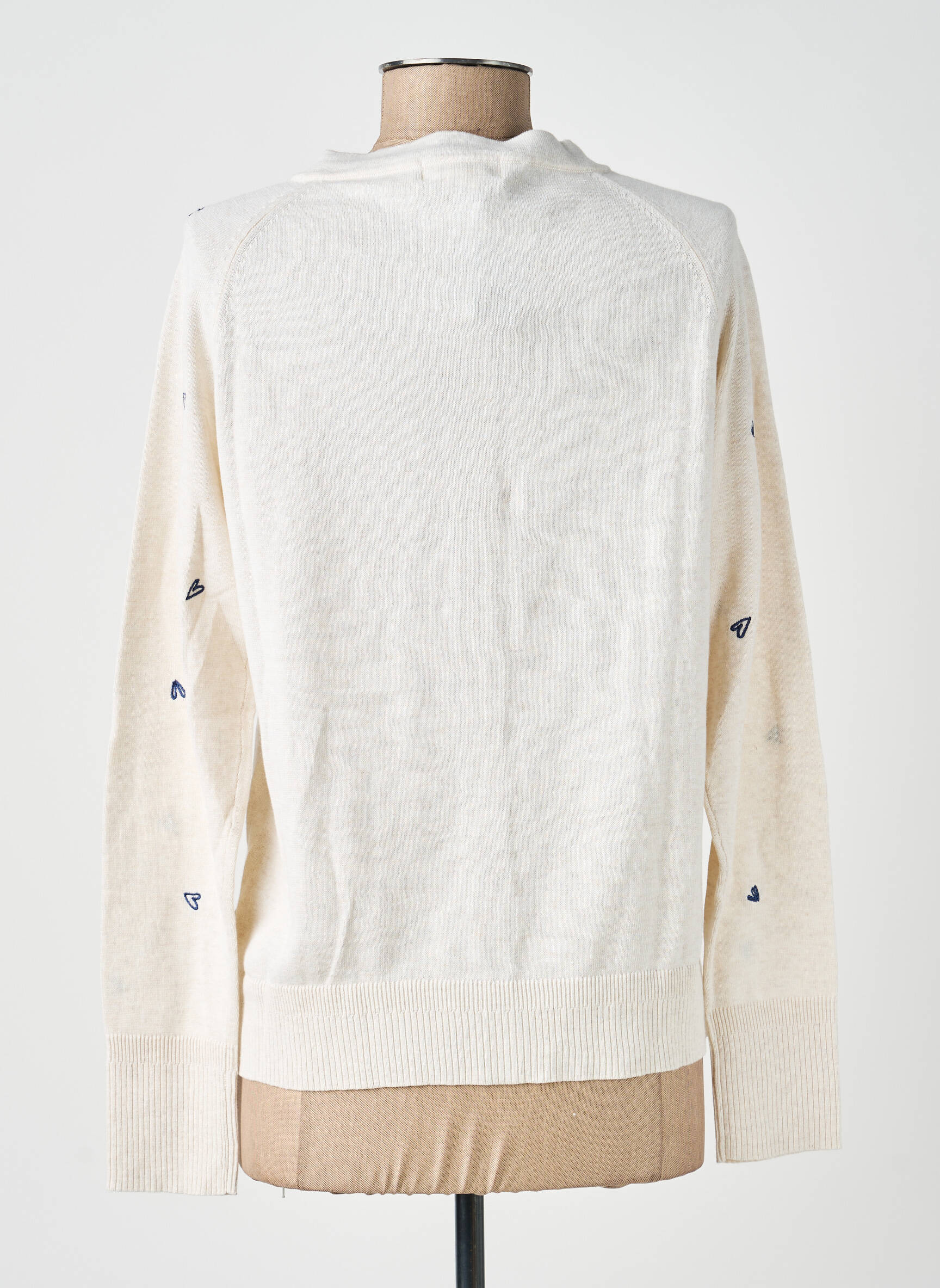 Gilet manches longues col rond beige WHITE STUFF femme