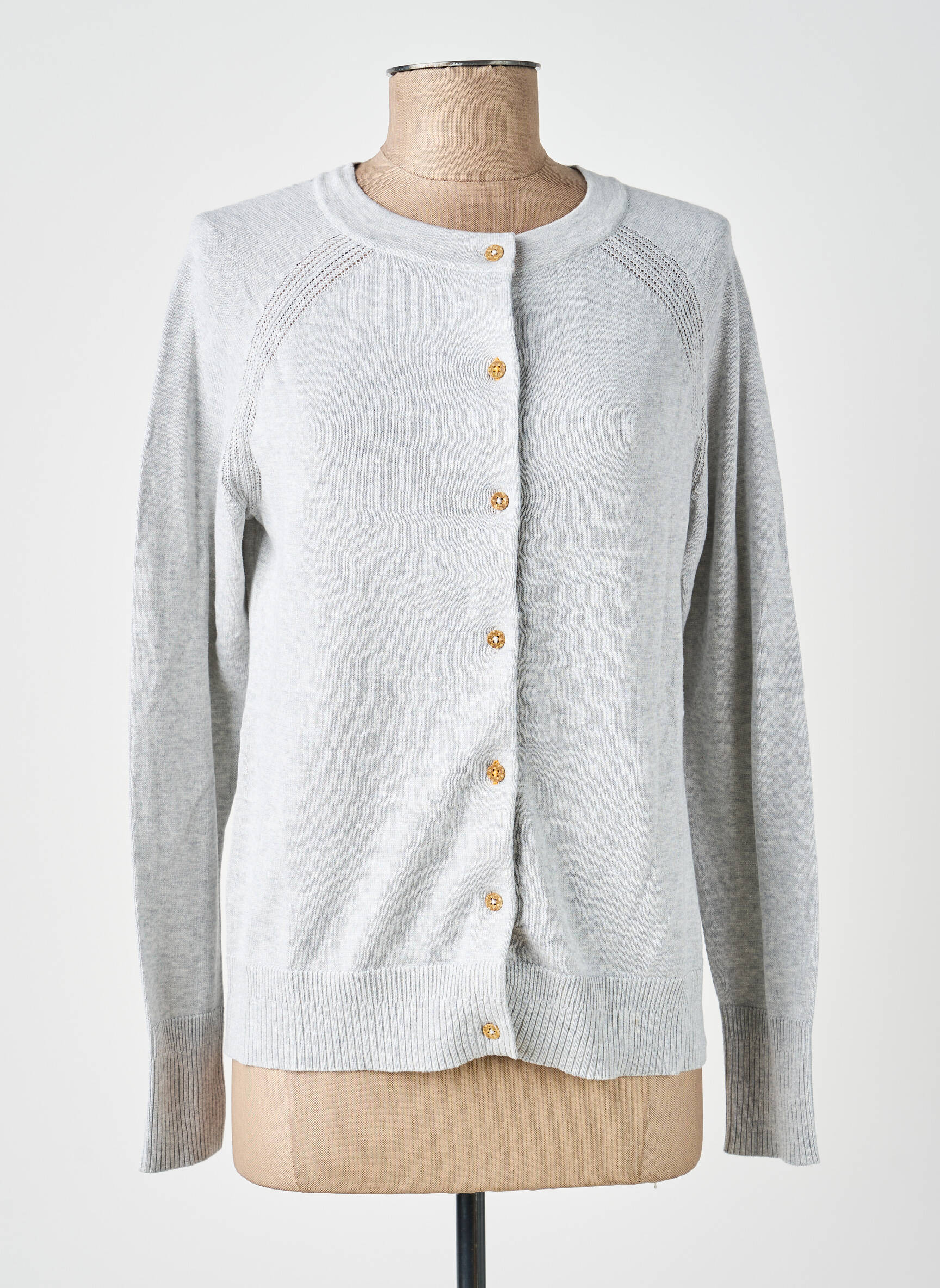 Gilet manches longues col rond gris WHITE STUFF femme