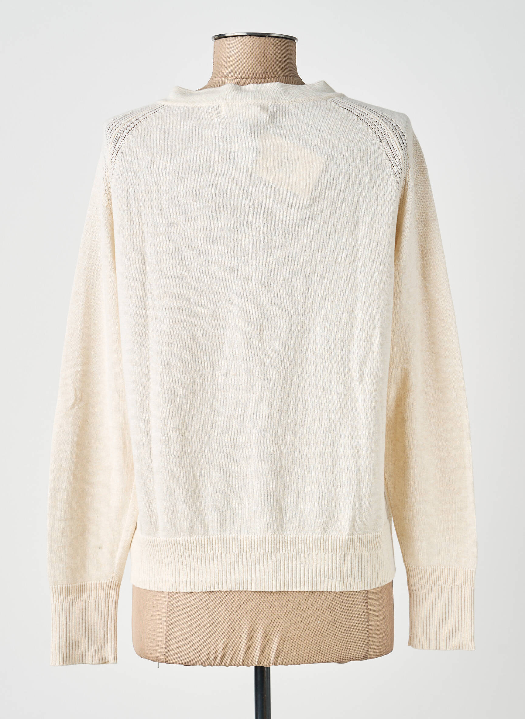 Gilet manches longues col rond beige WHITE STUFF femme
