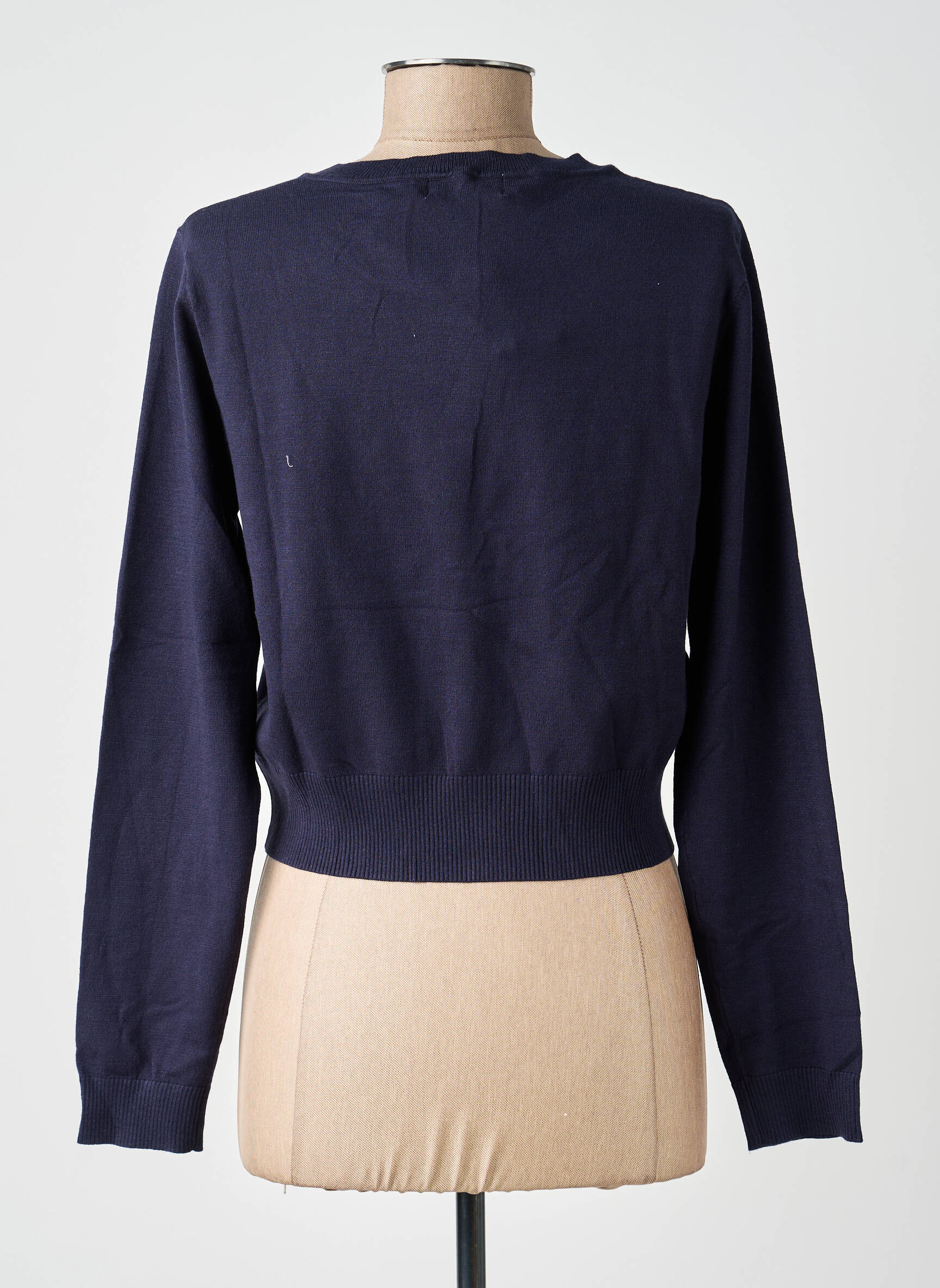 Gilet manches longues col rond bleu MOLLY BRACKEN femme