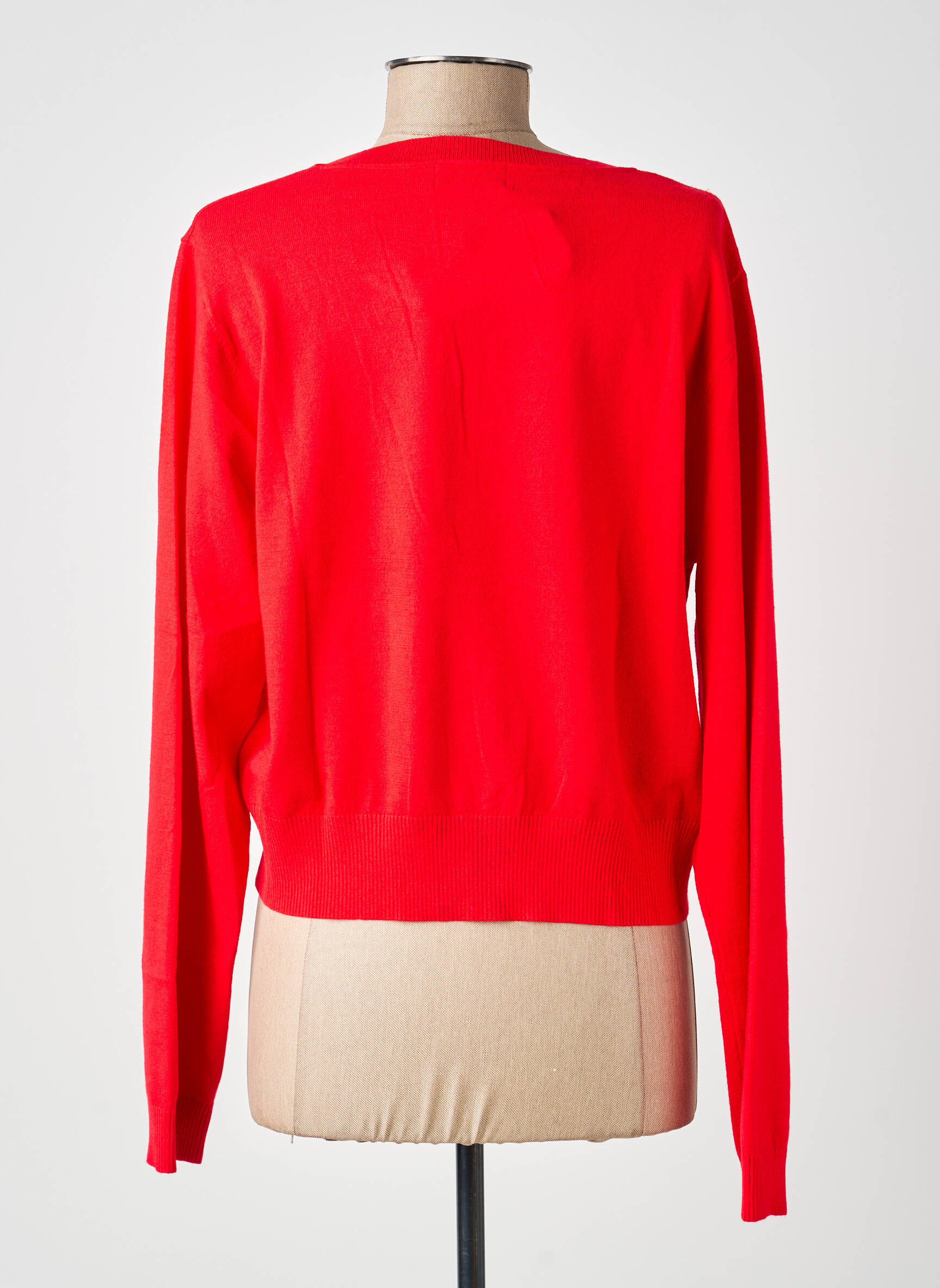 Gilet manches longues col rond rouge MOLLY BRACKEN femme