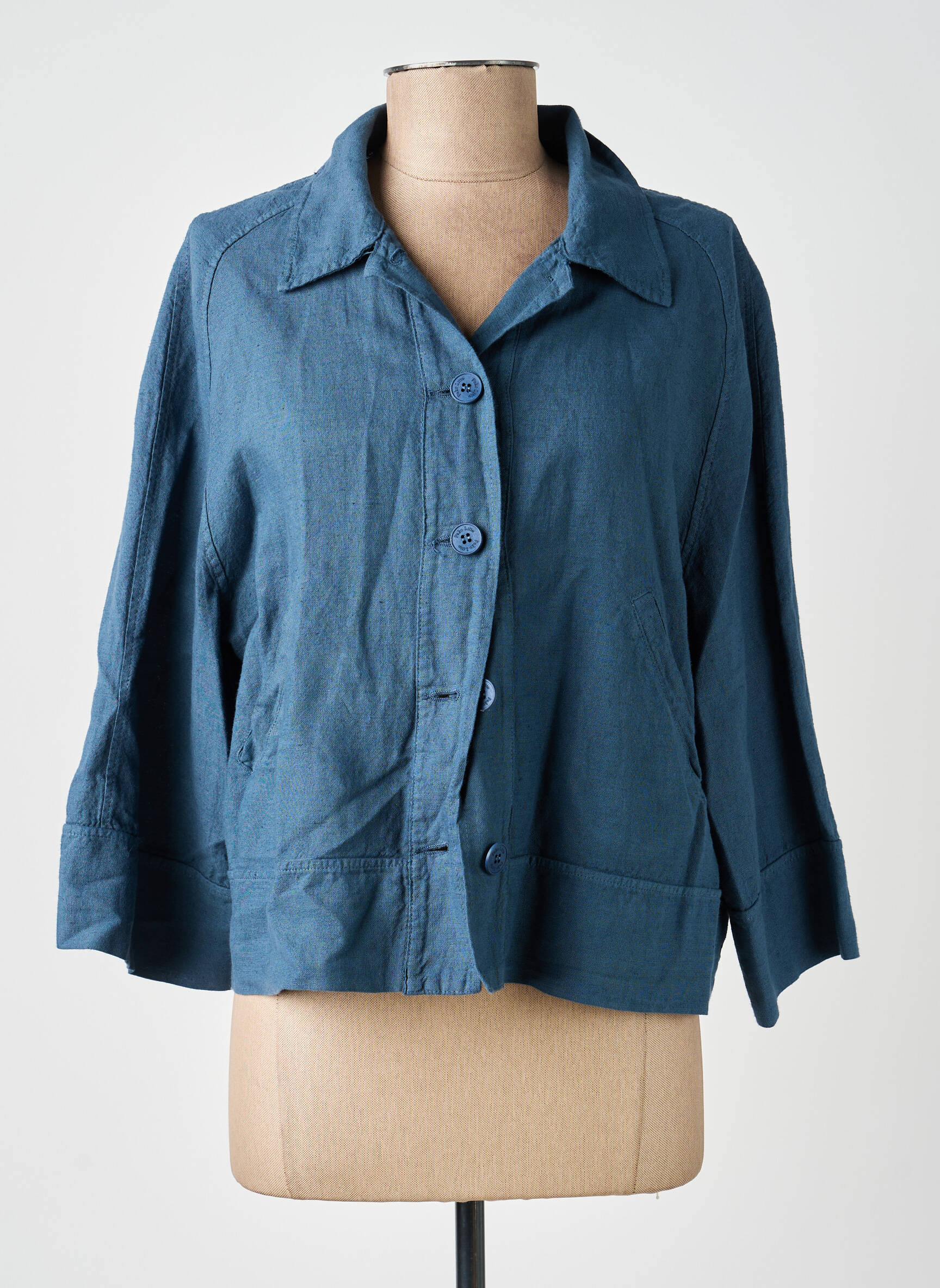 Veste casual col chemisier bleu PAKO LITTO femme