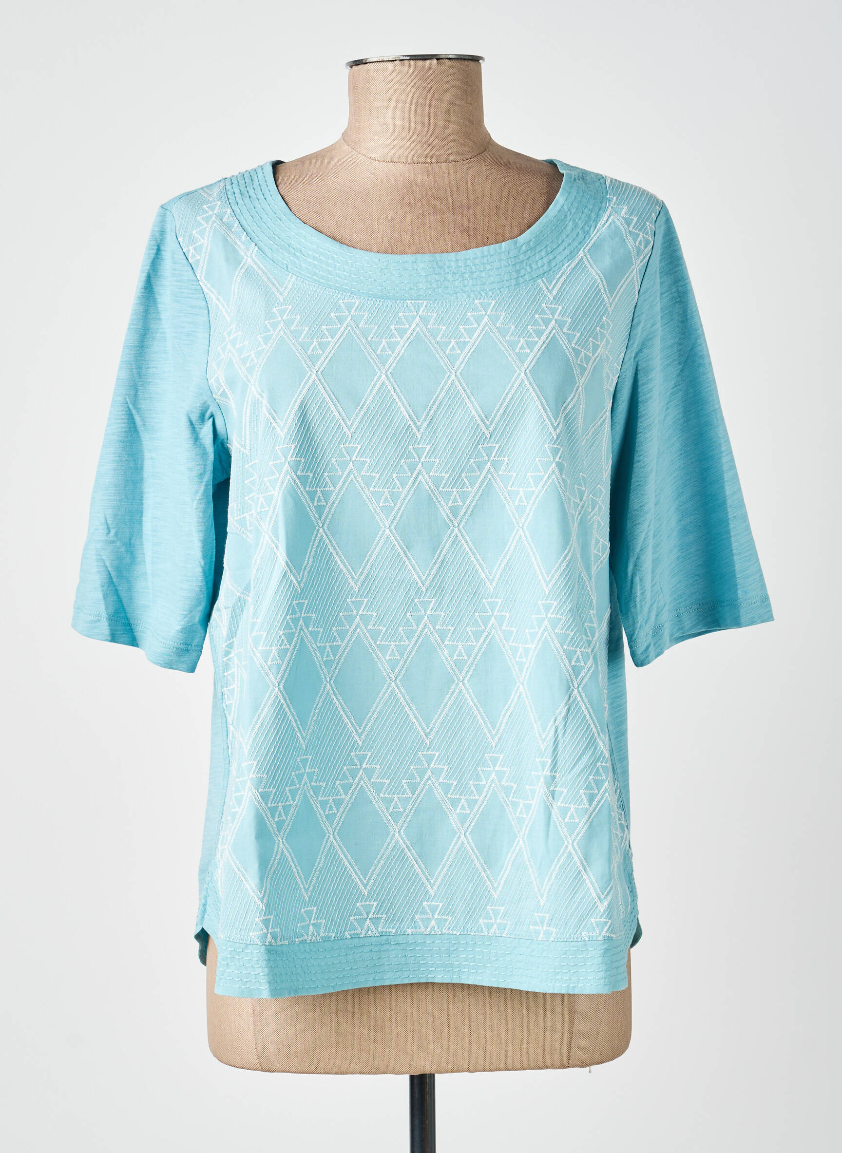 T-shirt coupe droite manches courtes bleu WHITE STUFF femme