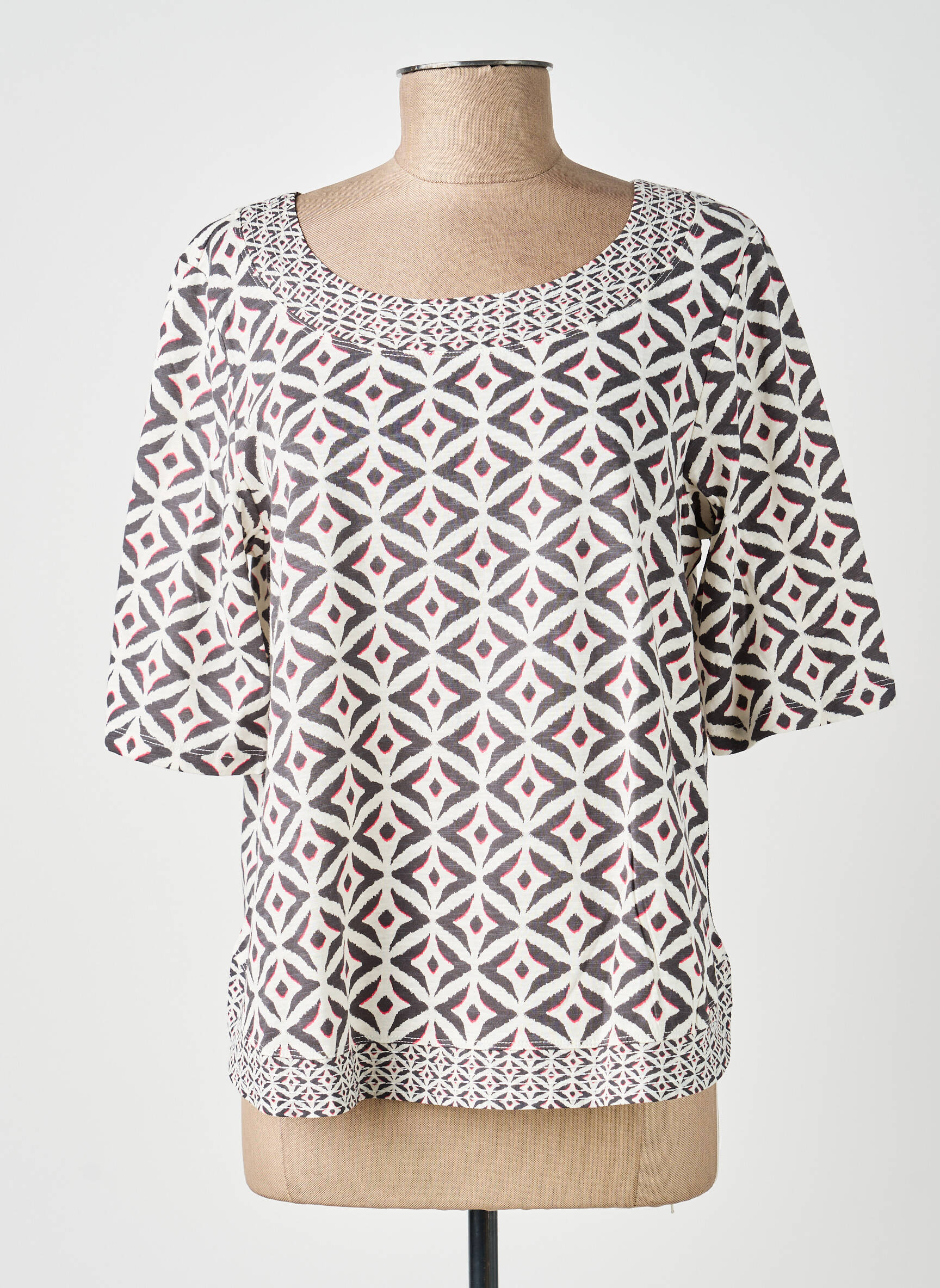 T-shirt coupe droite manches courtes beige WHITE STUFF femme