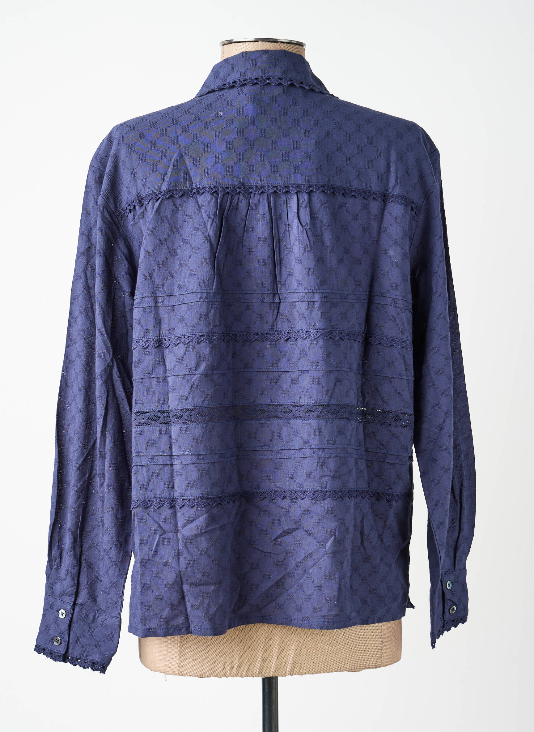 Chemisier coupe droite manches longues bleu INDI & COLD femme