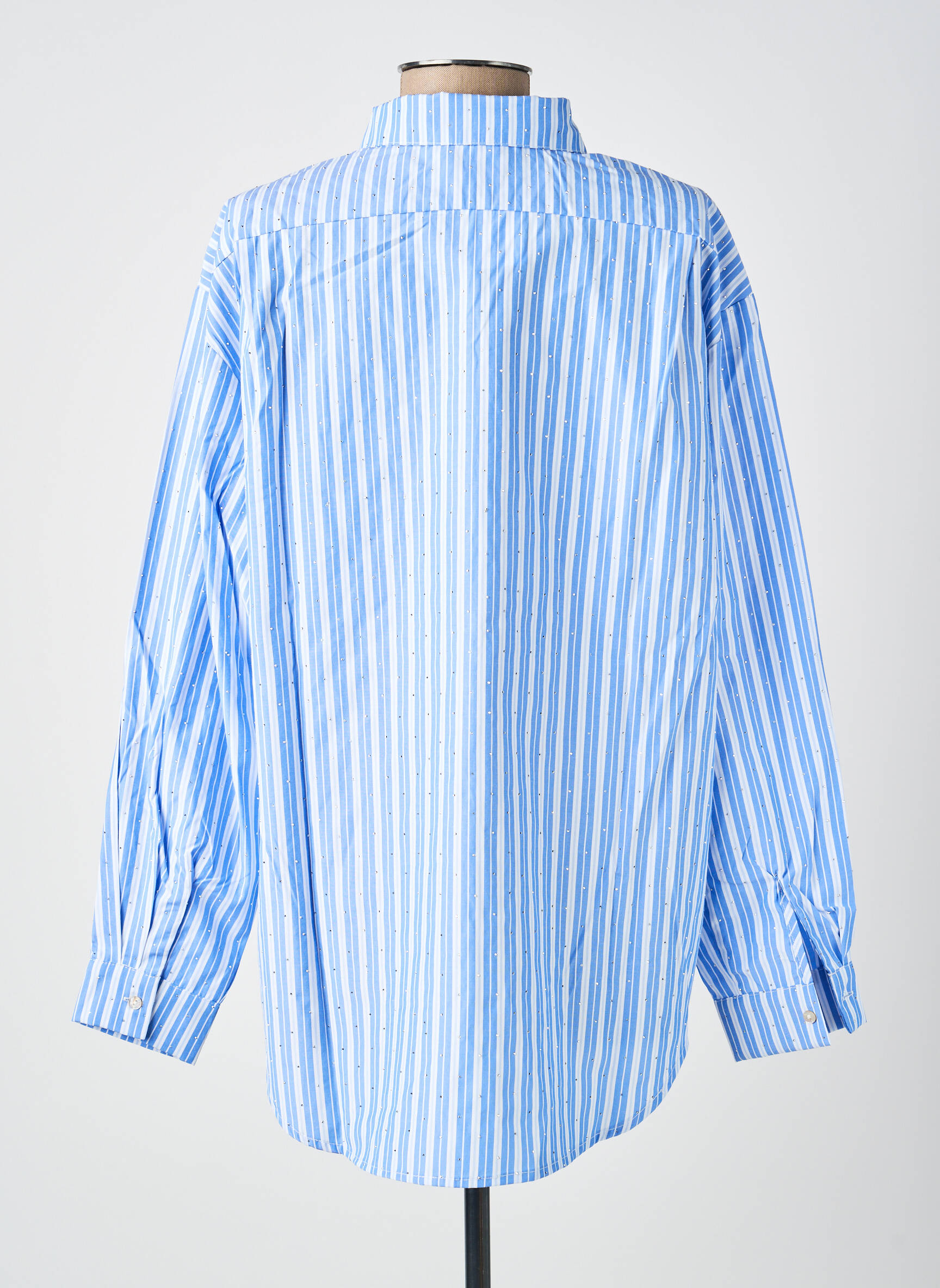 Chemisier coupe droite manches longues bleu MOLLY BRACKEN femme