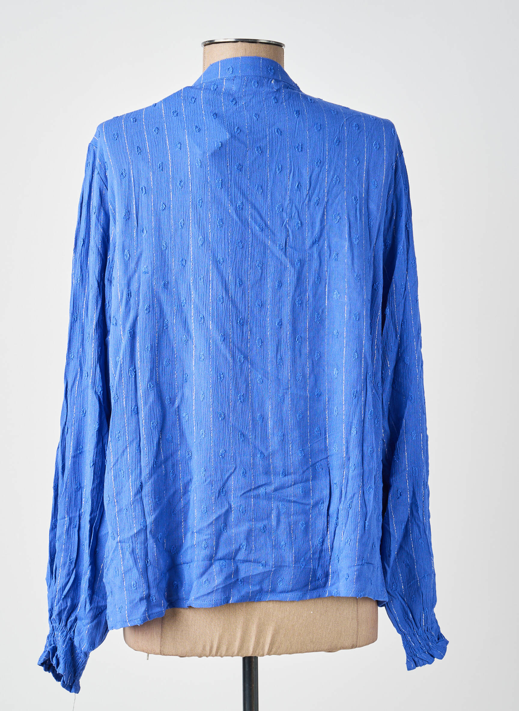 Chemisier coupe cintrée manches longues bleu MOLLY BRACKEN femme