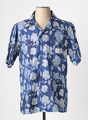 Chemise manches courtes poches bleu SERGE BLANCO homme