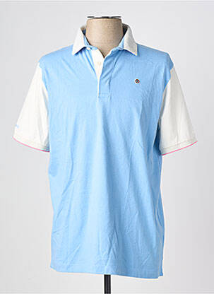 Polo tissage jersey manches courtes bleu SERGE BLANCO homme