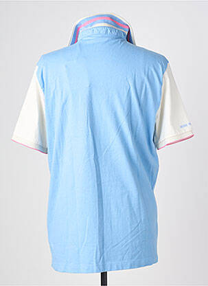 Polo tissage jersey manches courtes bleu SERGE BLANCO homme
