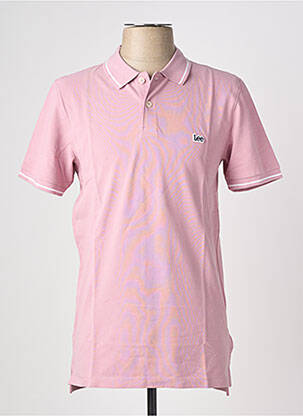 Polo stretch manches courtes rose LEE homme