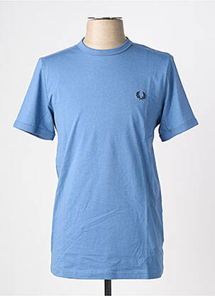 T-shirt broderie manches courtes bleu FRED PERRY homme