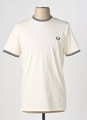 T-shirt broderie manches courtes beige FRED PERRY homme
