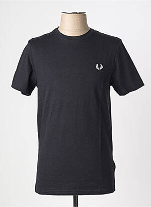 T-shirt broderie manches courtes noir FRED PERRY homme
