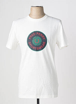 T-shirt stretch manches courtes blanc FRED PERRY homme