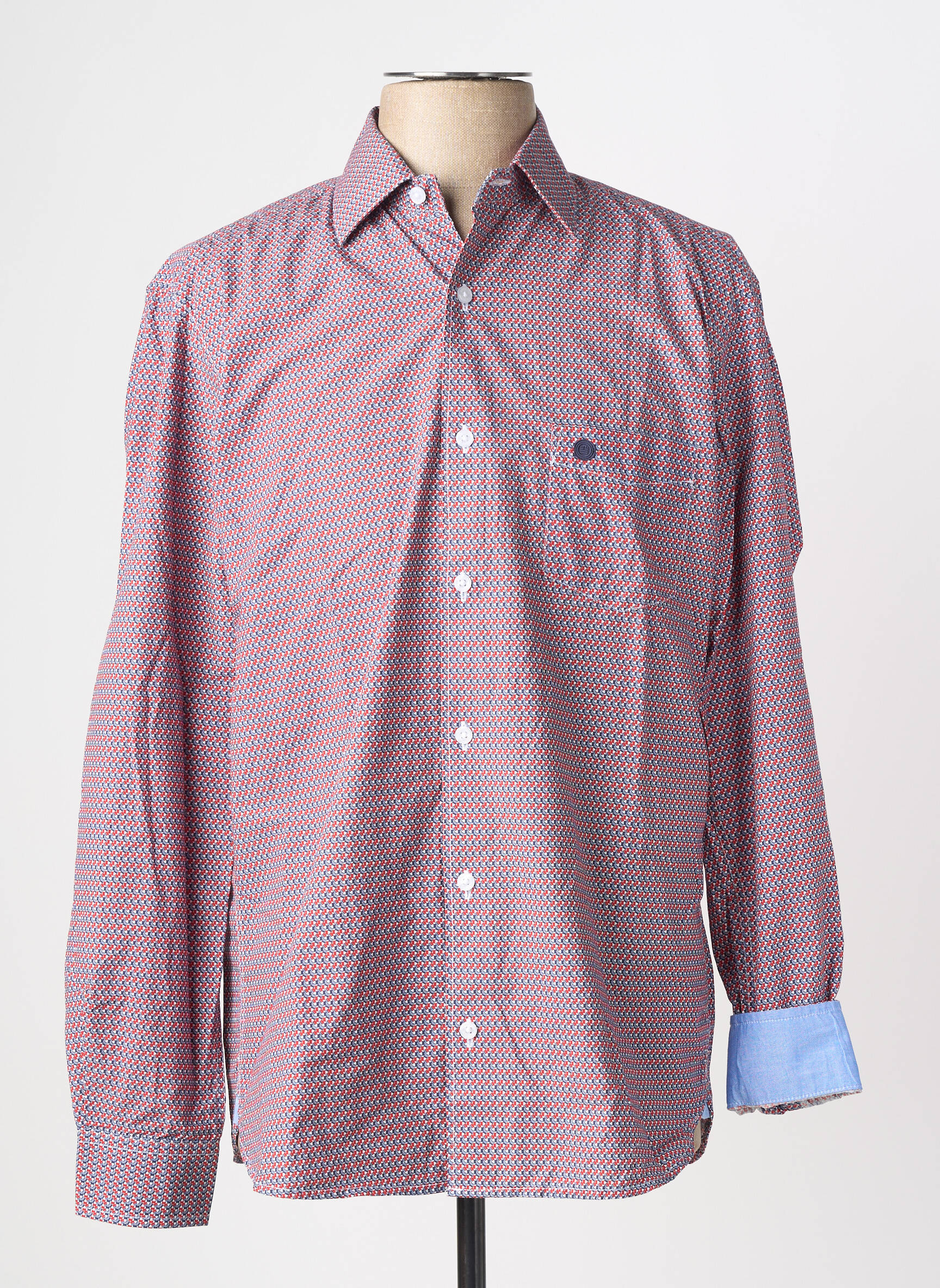 Chemise manches longues poches rouge SERGE BLANCO homme