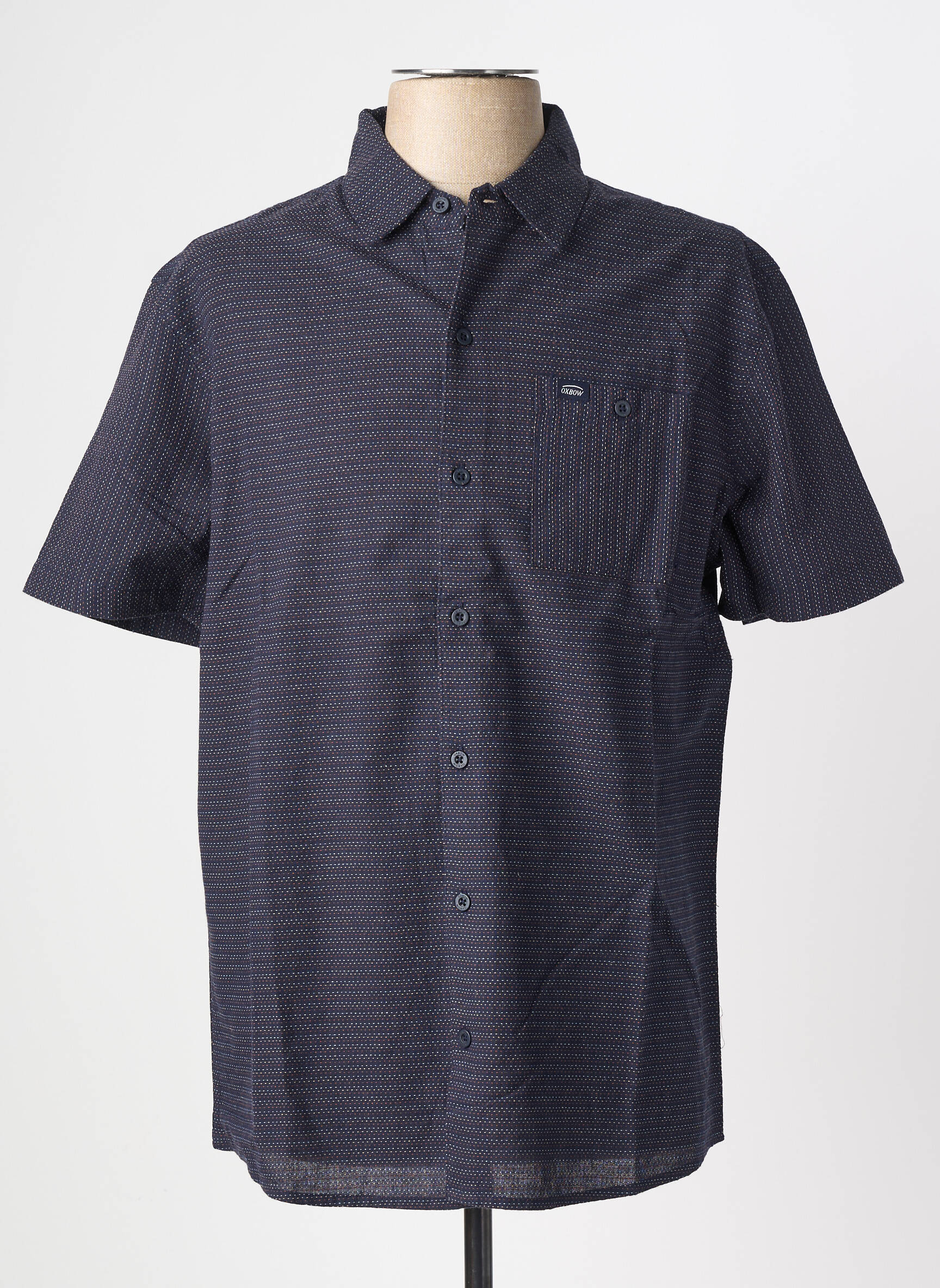 Chemise manches courtes poches bleu OXBOW homme