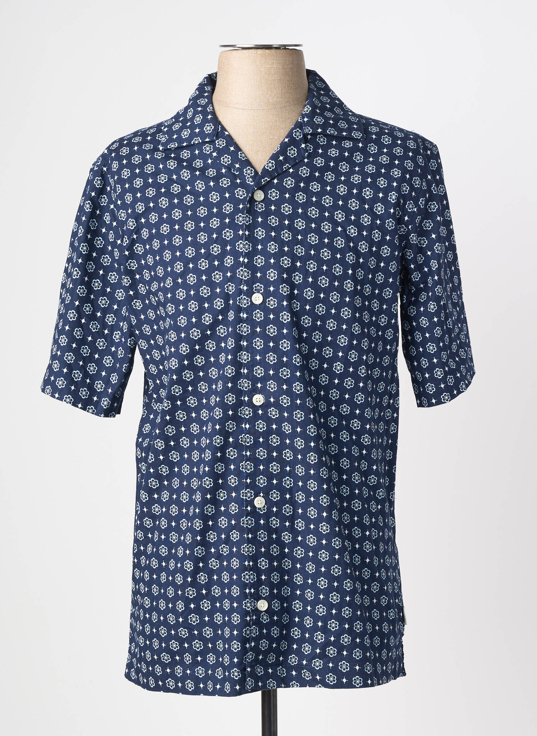 Chemise manches courtes imprimé fantaisie bleu WRANGLER homme