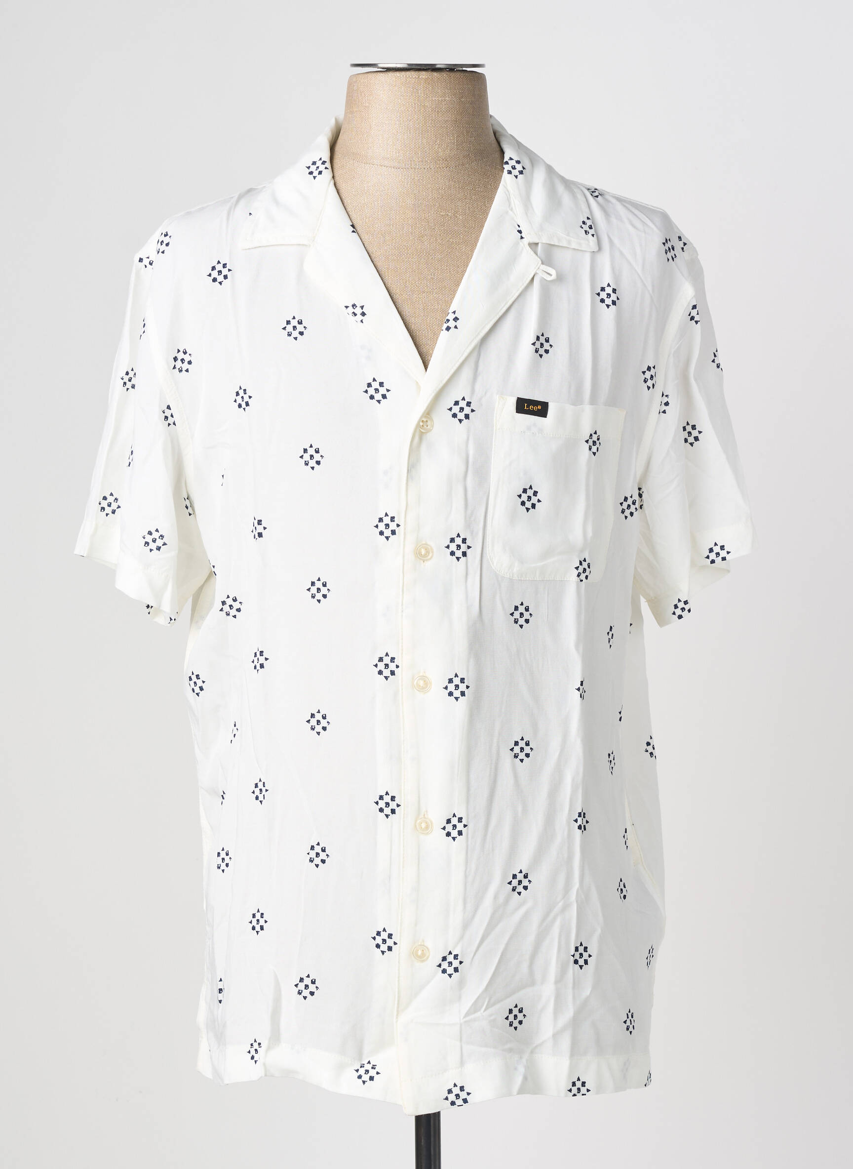 Chemise manches courtes poches bleu LEE homme