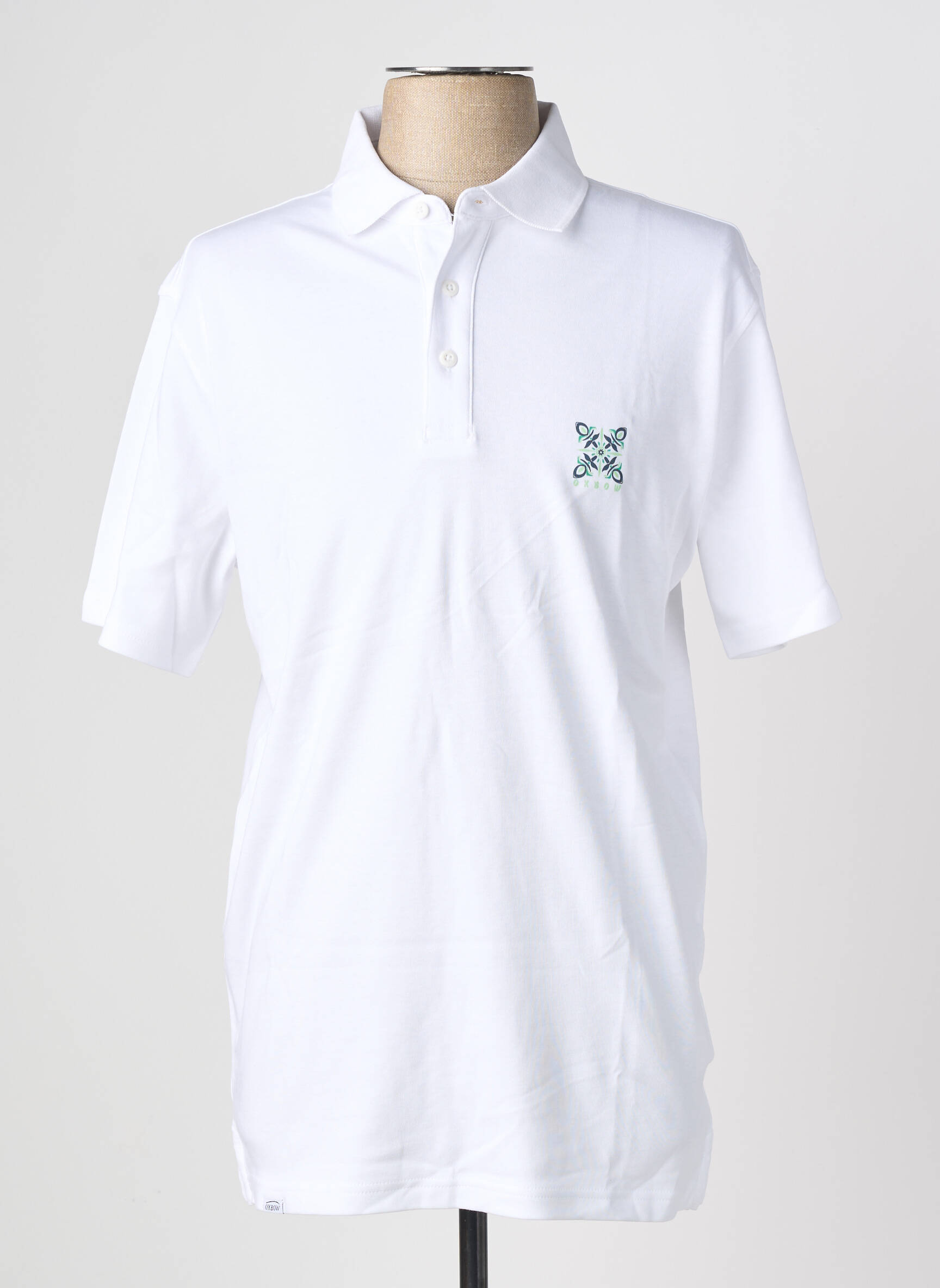 Polo tissage jersey manches courtes blanc OXBOW homme