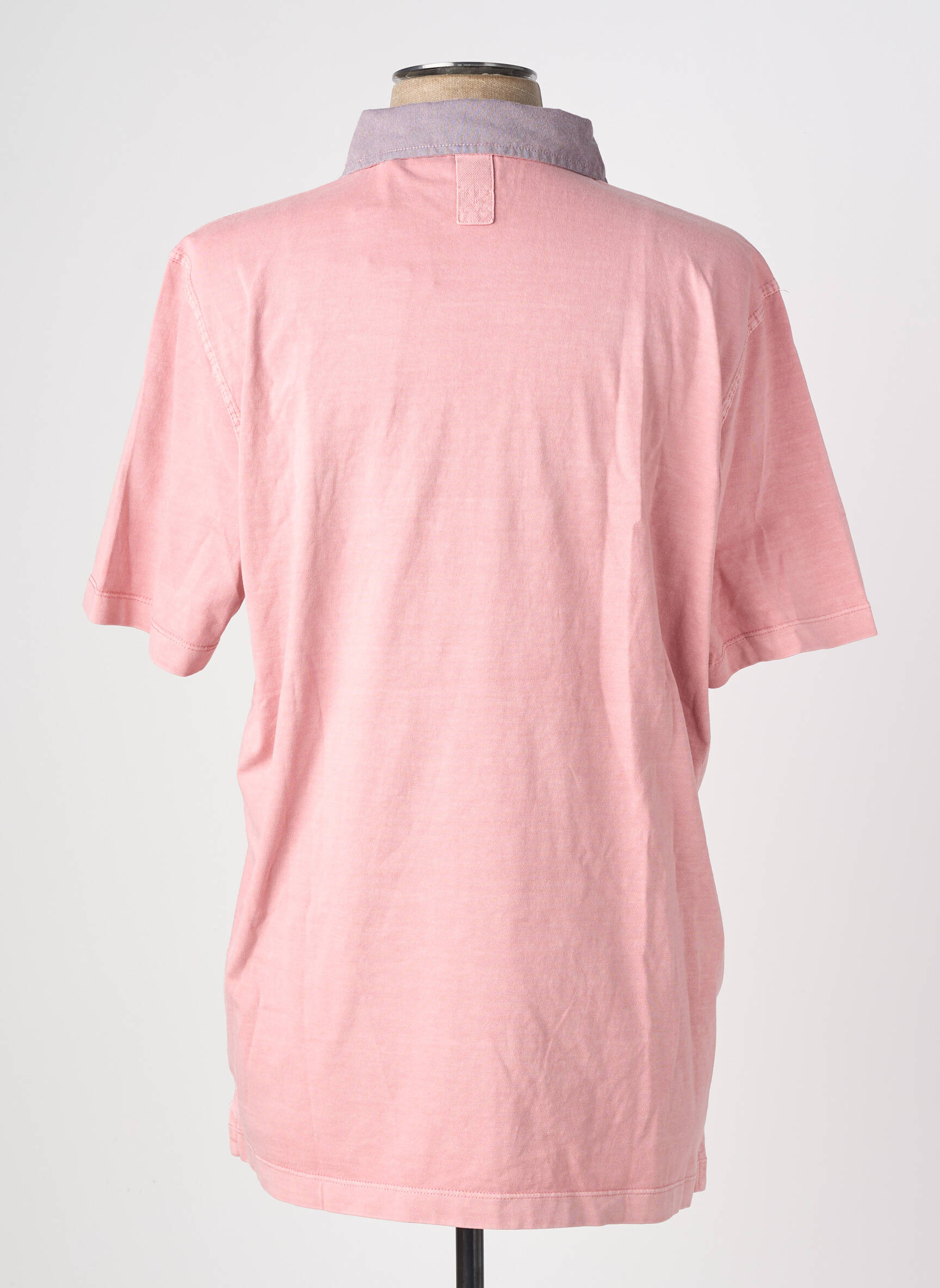 Polo tissage jersey manches courtes rose SERGE BLANCO homme
