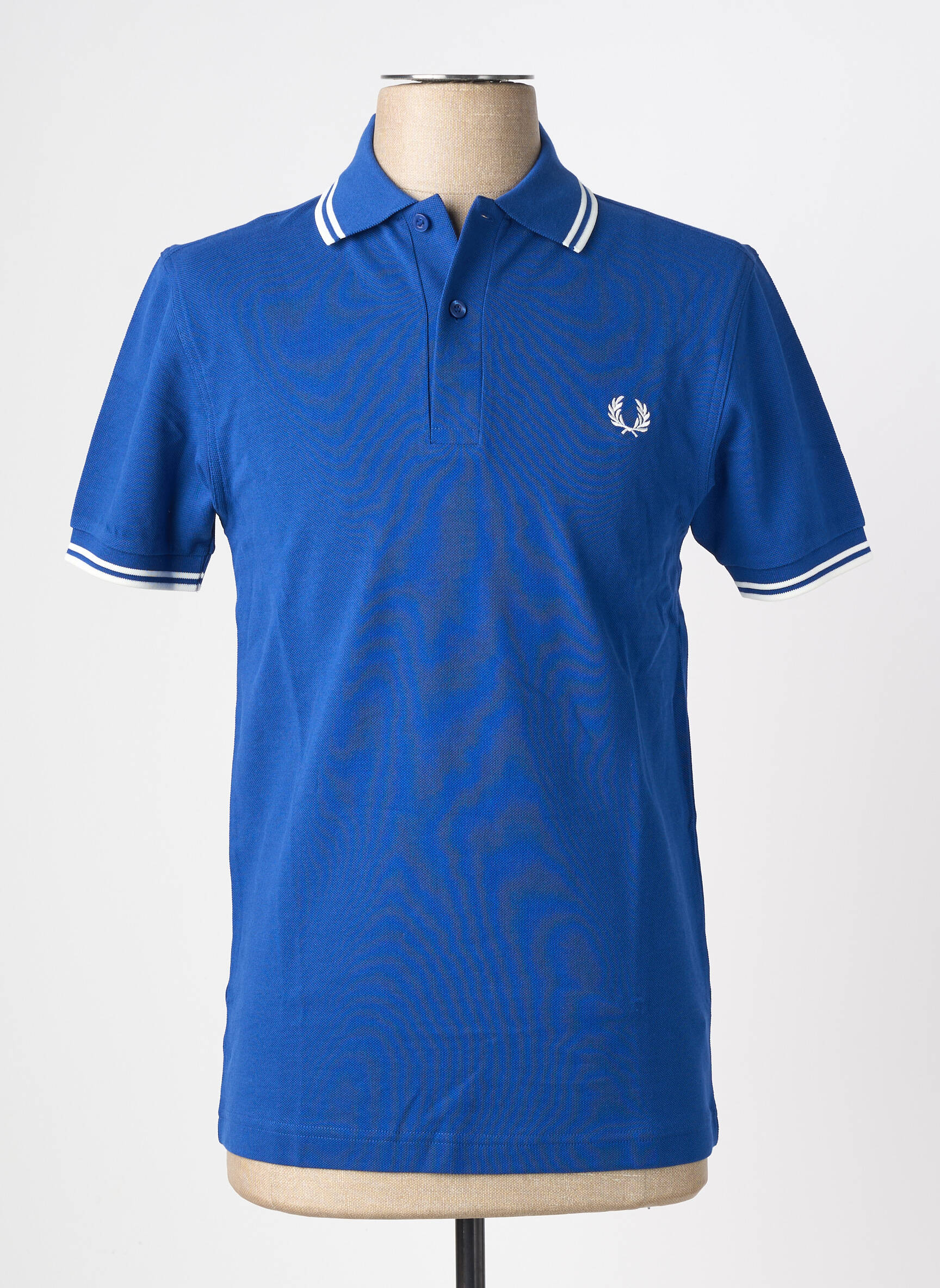 Polo stretch manches courtes bleu FRED PERRY homme