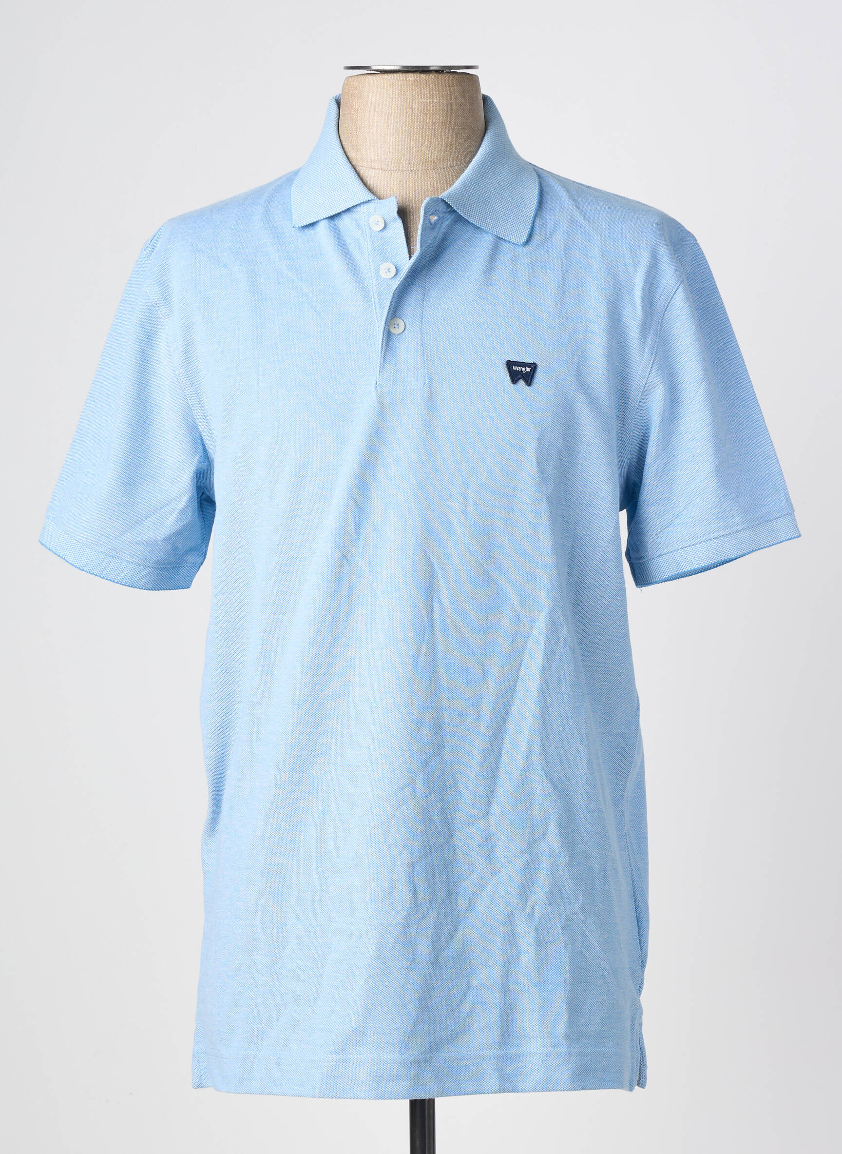 Polo stretch manches courtes bleu WRANGLER homme