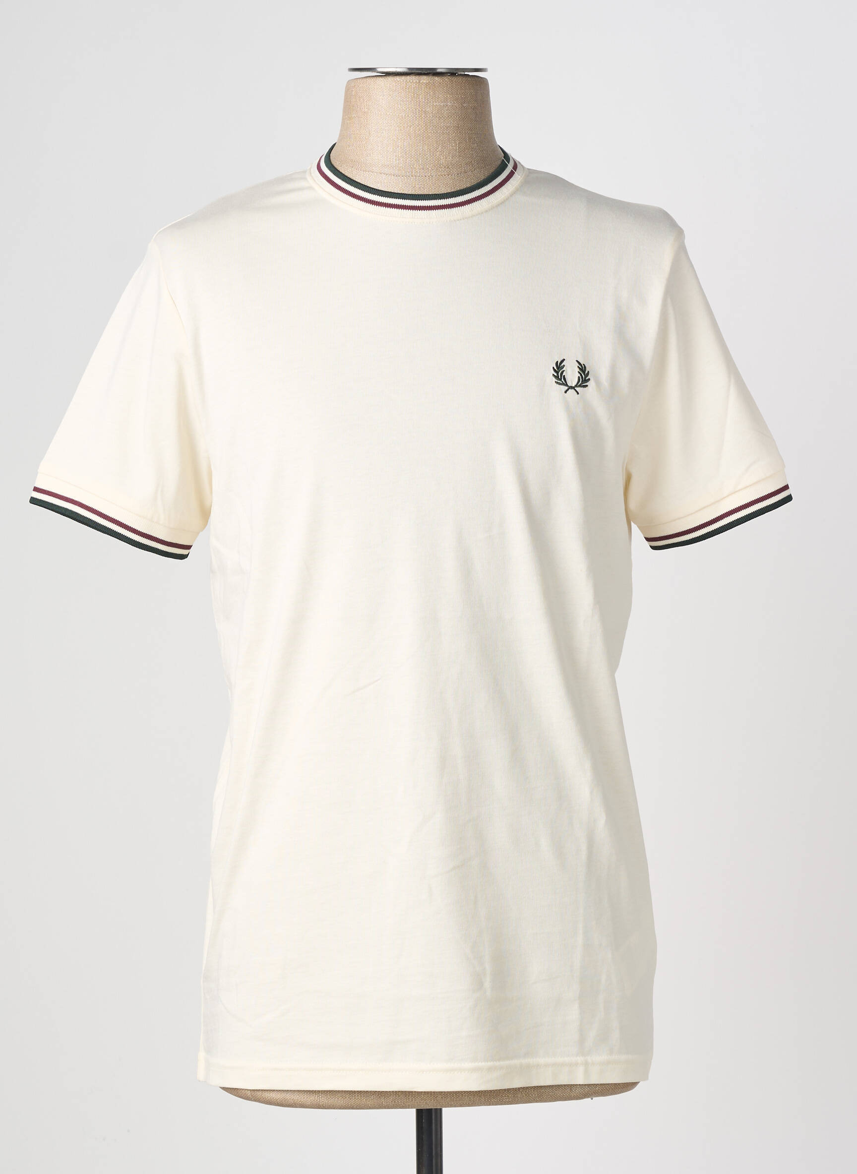 T-shirt broderie manches courtes beige FRED PERRY homme