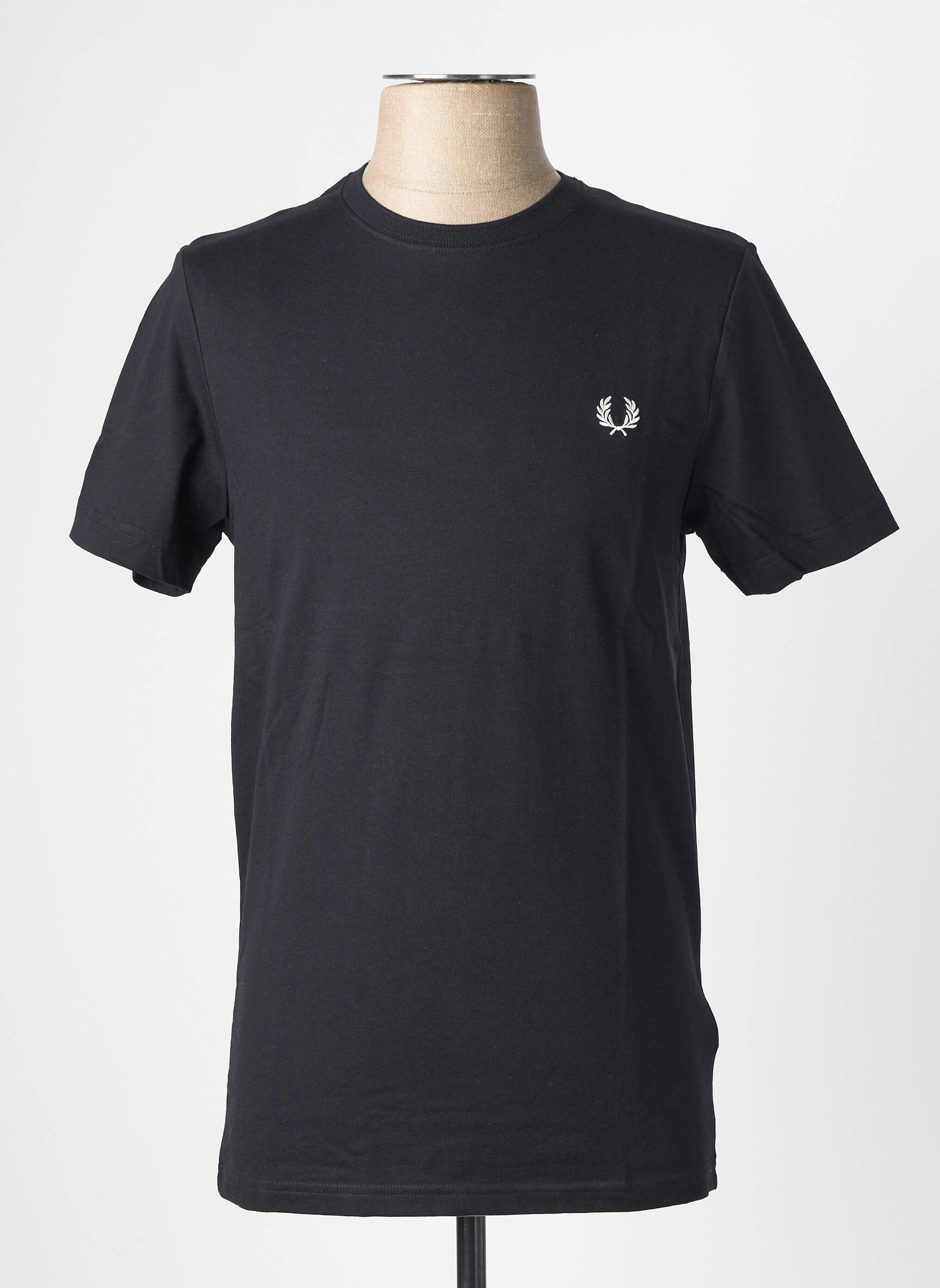 T-shirt broderie manches courtes noir FRED PERRY homme