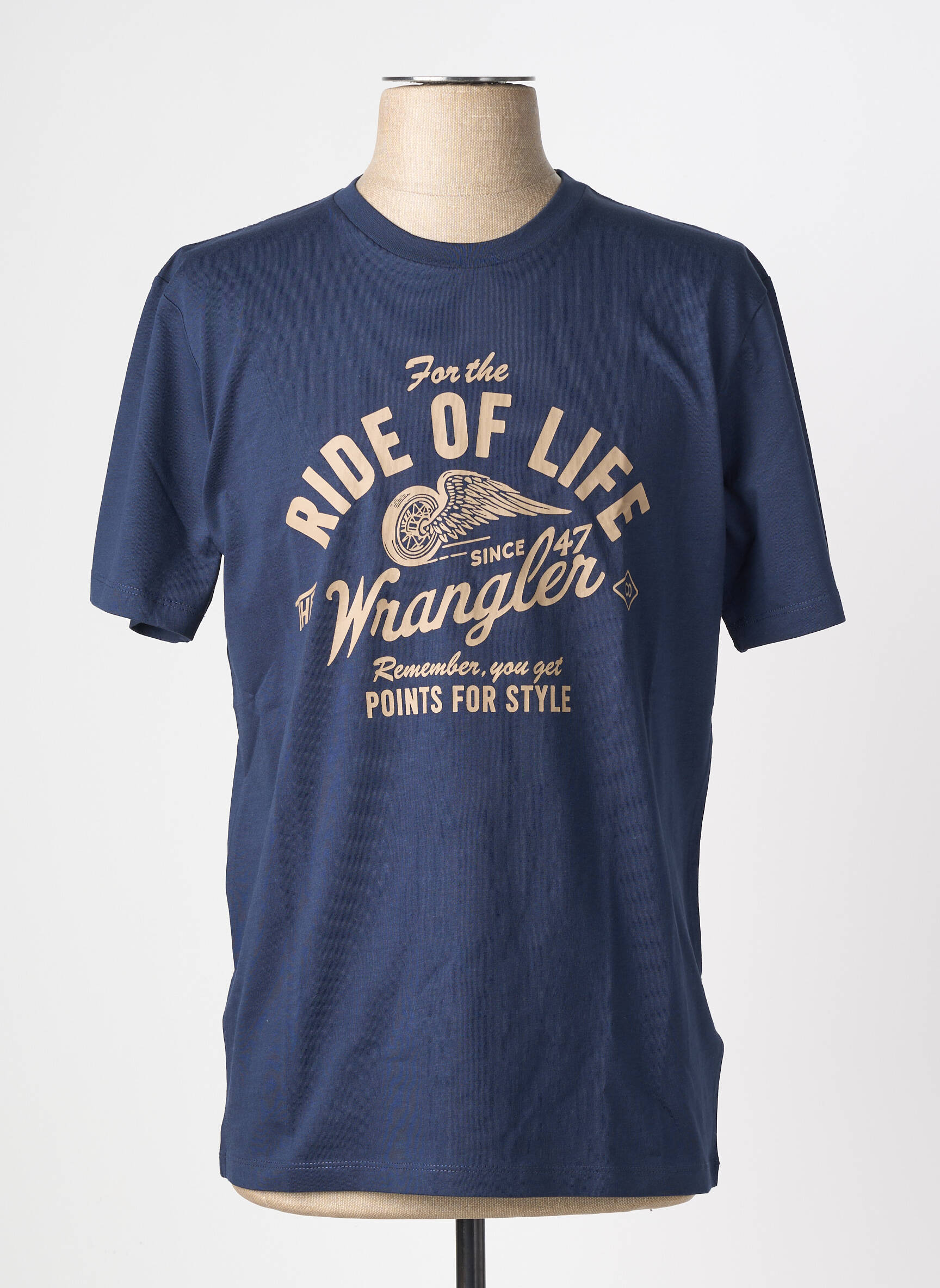 T-shirt stretch manches courtes bleu WRANGLER homme
