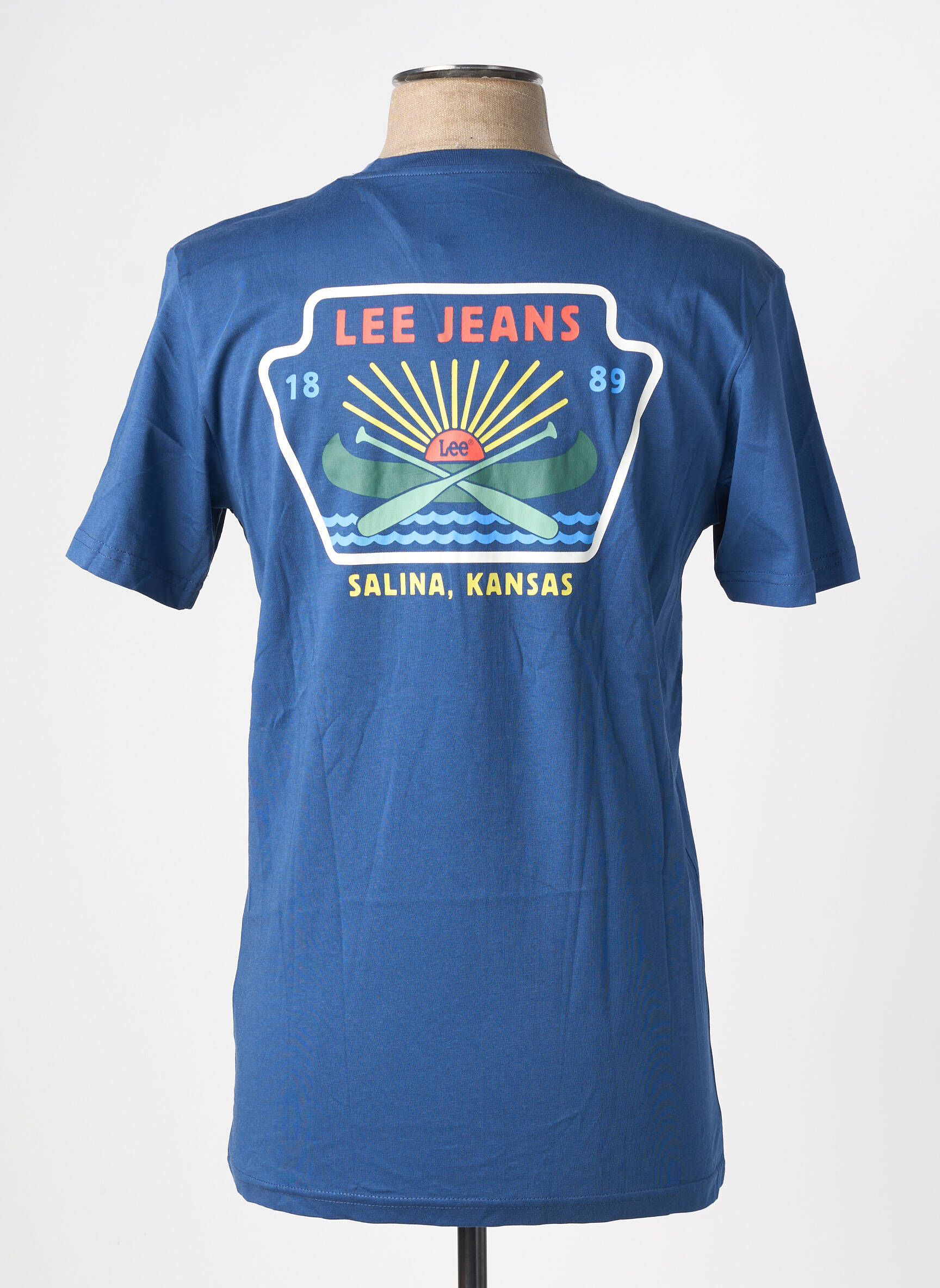 T-shirt stretch manches courtes bleu LEE homme