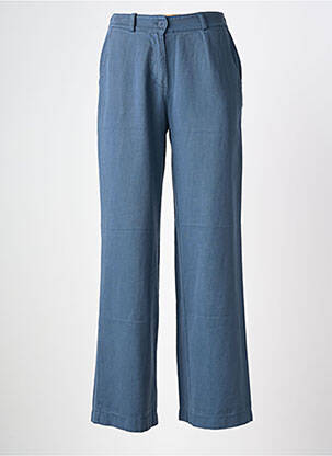 Pantalon droit tissage popeline taille normale bleu PAKO LITTO femme