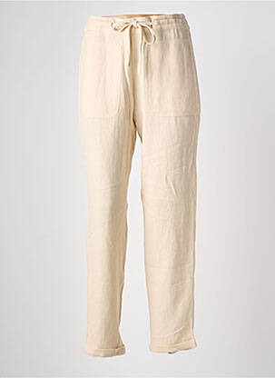 Pantalon droit taille élastique taille normale beige INDI & COLD femme